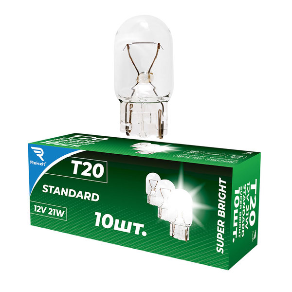 Лампа накаливания T20 12V21W Standard REKZIT 1 упак.