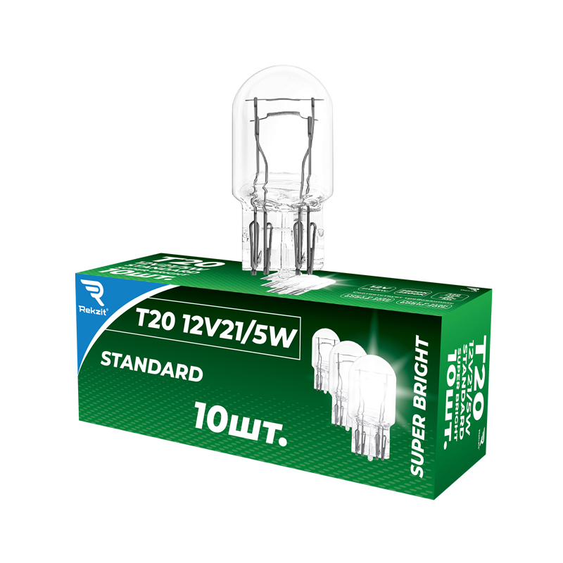 Лампа накаливания T20 21/5W 12V Standart REKZIT 1 упак.